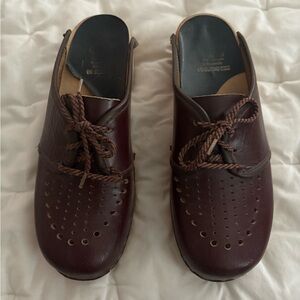 UGGELBO Orthopaedic clogs,made in Sweden. Vintage. Leather clogs with wood soles